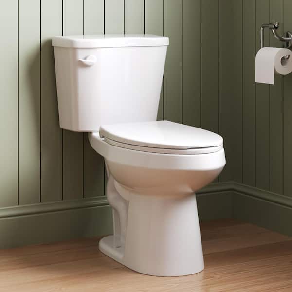 2-Piece 1.28 GPF Single Flush Elongated Chair Height Toilet MAP 1000g in White 12 in. Rough In, Soft Close Seat Included