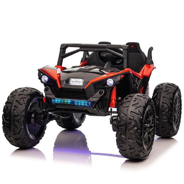 2-Seaters 24-Volt Ride UTV Remote Control 400-Watt Powerful Motors 10 Battery 20.5 in. Seat Width Electric Ride Toy Red