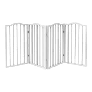 72 in. x 32 in. Wooden Freestanding White Pet Gate