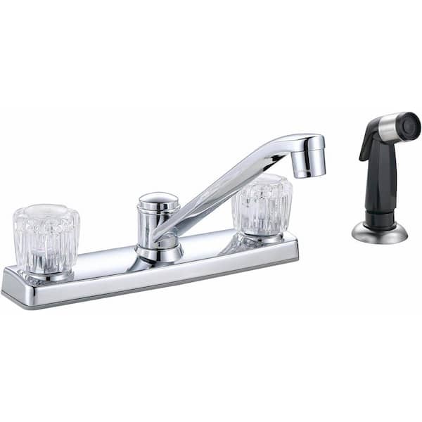 Premier Concord 2-Handle Standard Kitchen Faucet with Side Sprayer in Chrome