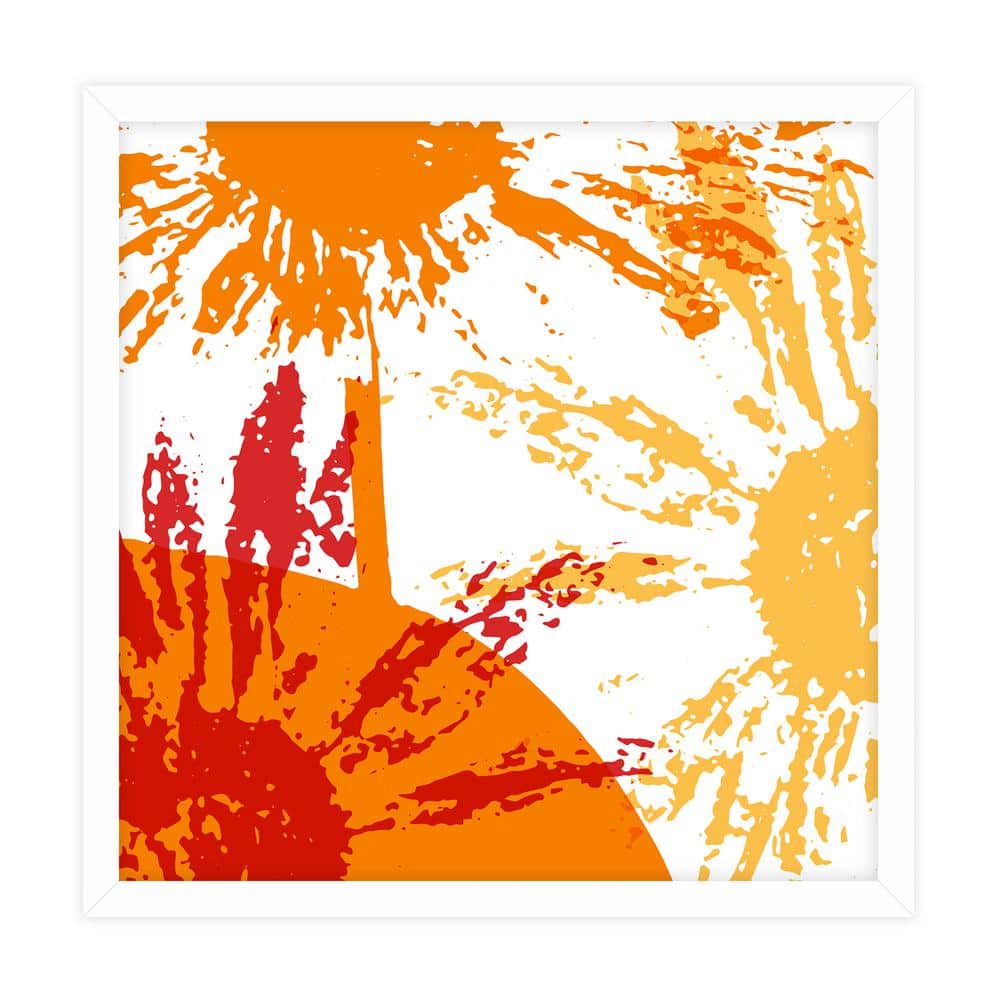 Modern Leaves Framed Animal Art Print 34 in. x 34 in.