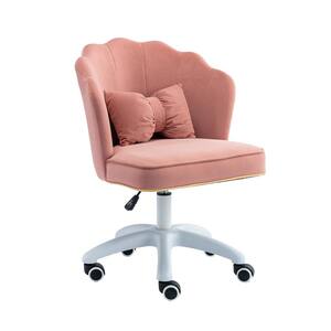 pink desk chair without wheels