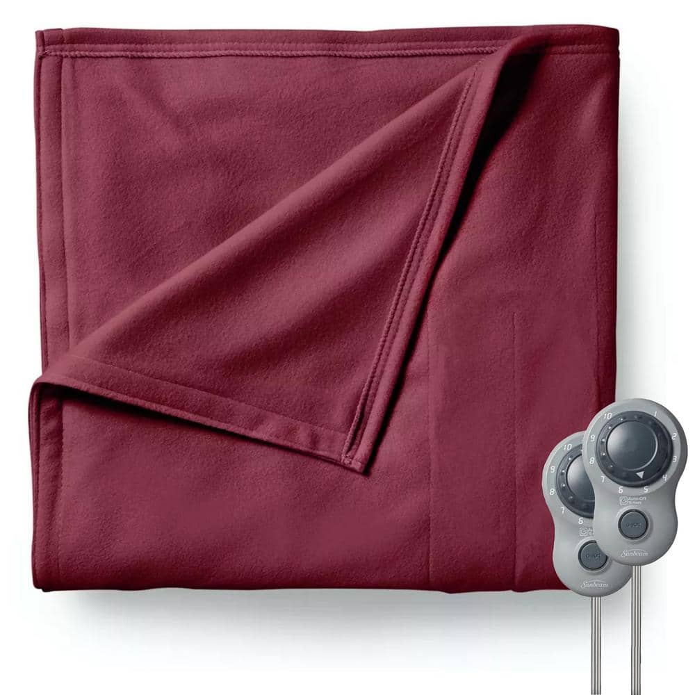 Sunbeam Queen Size Fleece Heated Electric Blanket with Dual Zone