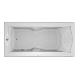 FUZION 70.7 in. x 35.4 in. Rectangular Whirlpool Bathtub with Left Drain in White