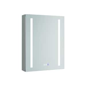20 in. W x 26 in. H x 5 in. D Rectangular Silver Aluminum Recessed/Surface Mount Medicine Cabinet with Mirror
