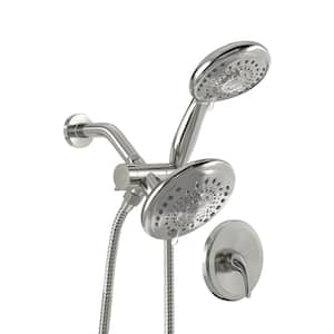 Single Handle 5-Spray Shower Faucet 1.8 GPM with Pressure Balance in. Brushed Nickel(Valve Included)