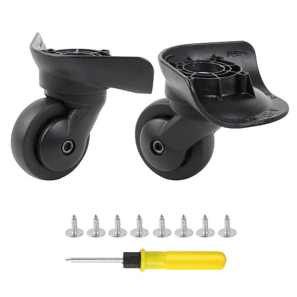 Numhew 2.05 in. Left and Right Luggage Replacement Wheels with 360° Rotation and 4 Holes (2-Pack)