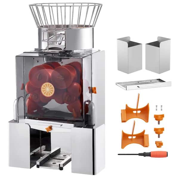 SKYSHALO Commercial Orange Juicer Machine 120 W Automatic Feeding Juice Extractor Stainless Steel Juice Extractor.Silver.