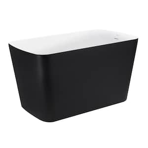 Contemporary 46.80 in. x 27.30 in. Soaking Bathtub with Reversible Drain in Black