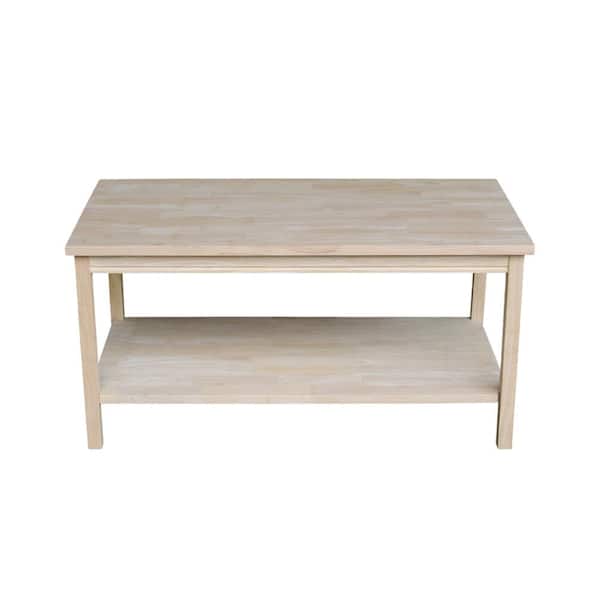 International Concepts Portman 36 in. Unfinished Rectangle Wood Top Coffee Table