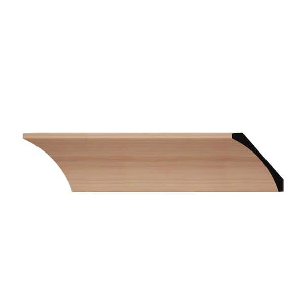 WM291 3.5 in. D x 4 in. W x 6 in. L Wood (Cherry) Crown Moulding Sample