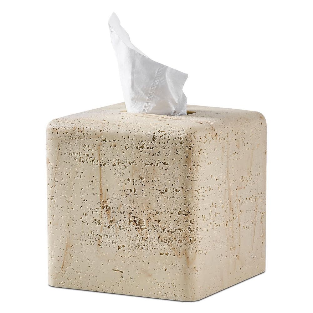 Handmade Resin Square Tissue Box Cover in Yellow Stone Textured Finish for Bathroom, Desk or Nightstand price history on PriceWatchPro
