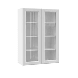 Designer Series Elgin Assembled 36x30x12 in. Wall Kitchen Cabinet with Glass Doors in White