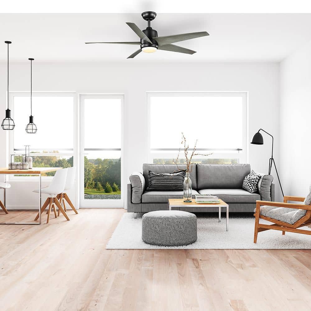 Mena 54 in. Color Changing Integrated LED Indoor/Outdoor Matte Black Ceiling Fan with Light Kit and Remote price history on PriceWatchPro