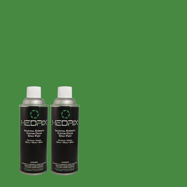 Hedrix 11 oz. Match of 450B-7 Green Grass Gloss Custom Spray Paint (2-Pack)