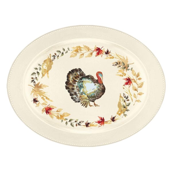 Amscan 19.75 in. x 15.5 in. Plastic Thanksgiving Serving Platter