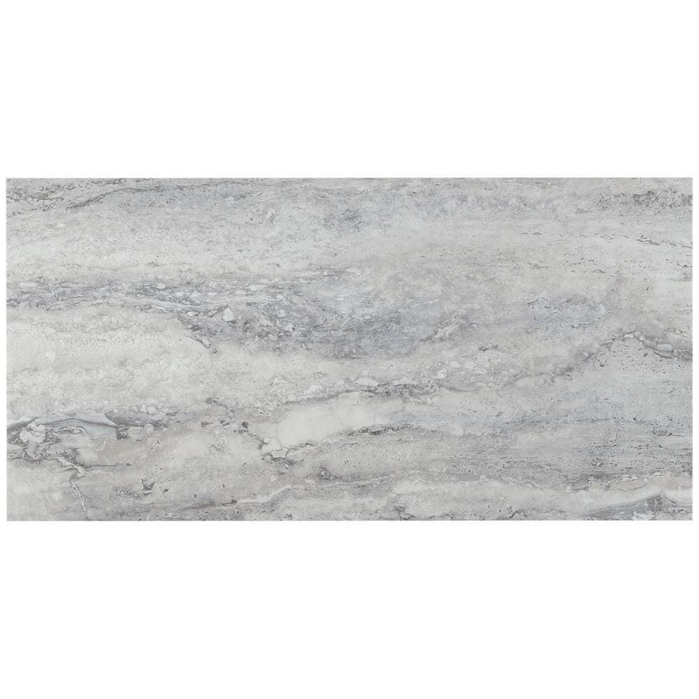 Elmdale Gray 24'' x 12'' Vinyl Tile with Stone Look