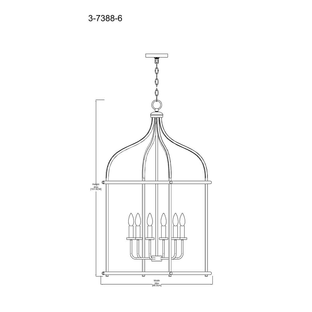 Brookstone Bisque White 6-Light Metal Pendant