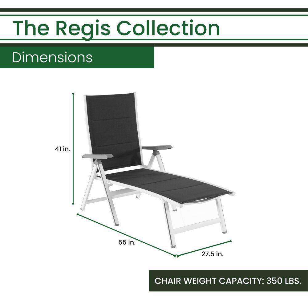 Regis Gray and White Aluminum Sling Folding Chaise Lounger