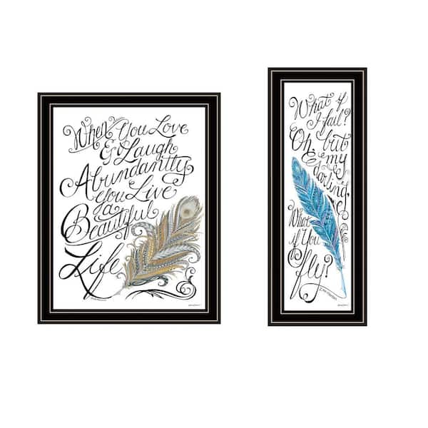 Framed 14 in. x 20 in. 2-Piece Vignette What if I FAIL? Black Framed Wall Art for Living Room, Bedroom Wall Art Print