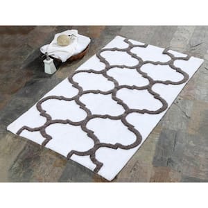 SUSSEXHOME Gray Color Floral Design Cotton Non-Slip Washable Thin 3-Piece Bathroom  Rugs Sets BTH-SN-01-Set - The Home Depot