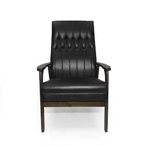 Hoye Matte Black Faux Leather Side Chair