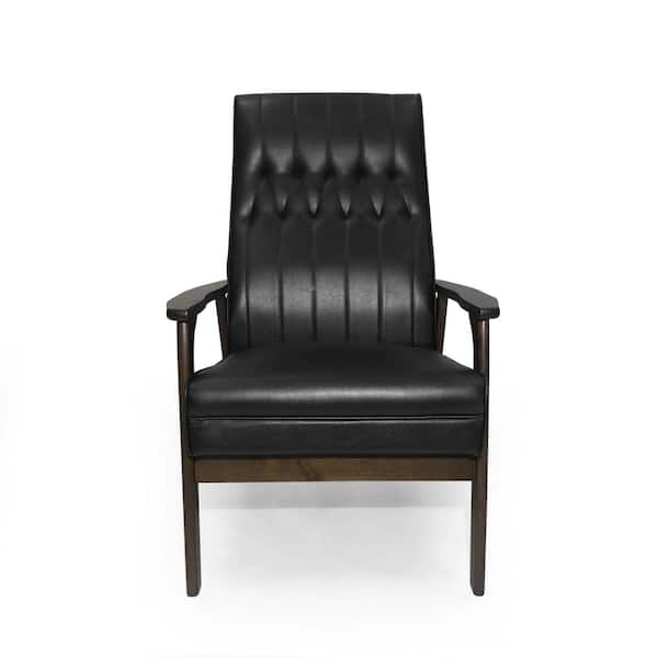 Hoye Matte Black Faux Leather Side Chair