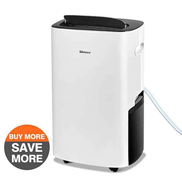 85 pt. 5,000 sq.ft. Portable Dehumidifier in White, with Auto Defrost, Variable Speeds, Continuous Run, 24H Timer