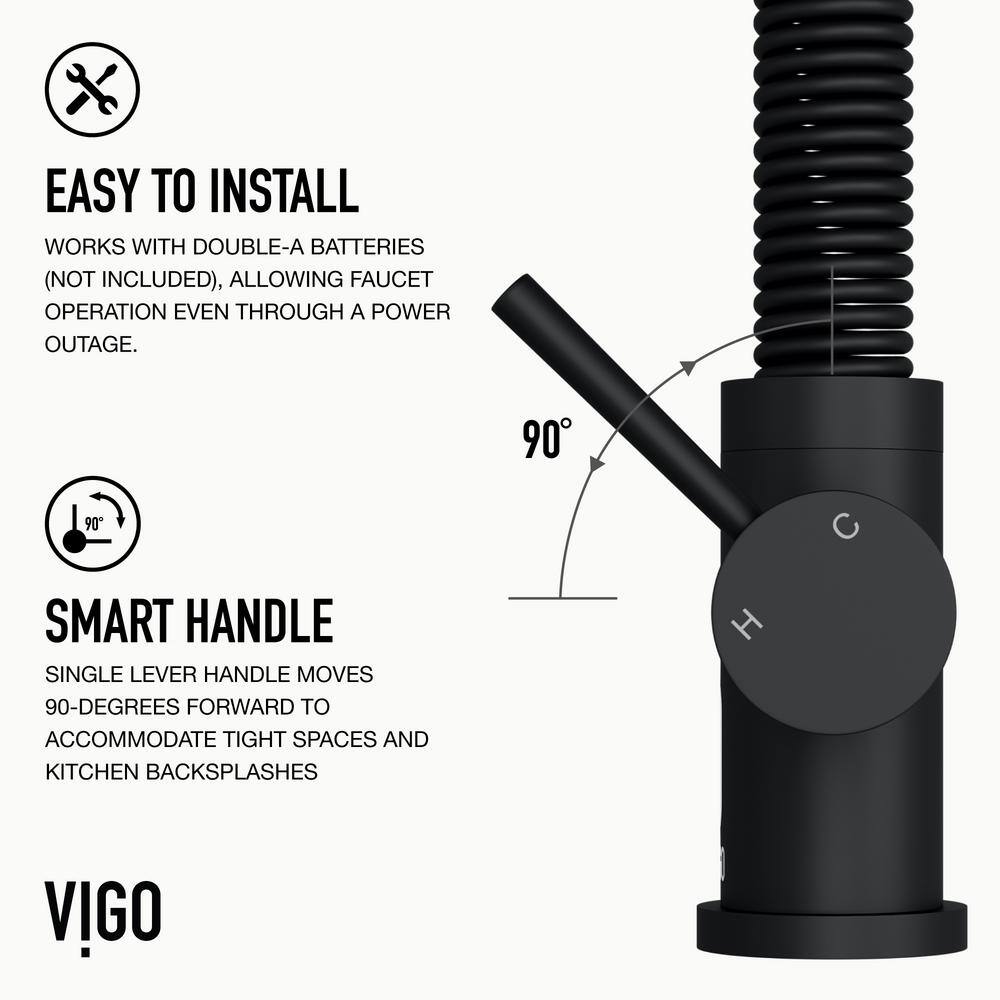 Matte Black Brass Touchless Pull-Down Kitchen Faucet with Spray