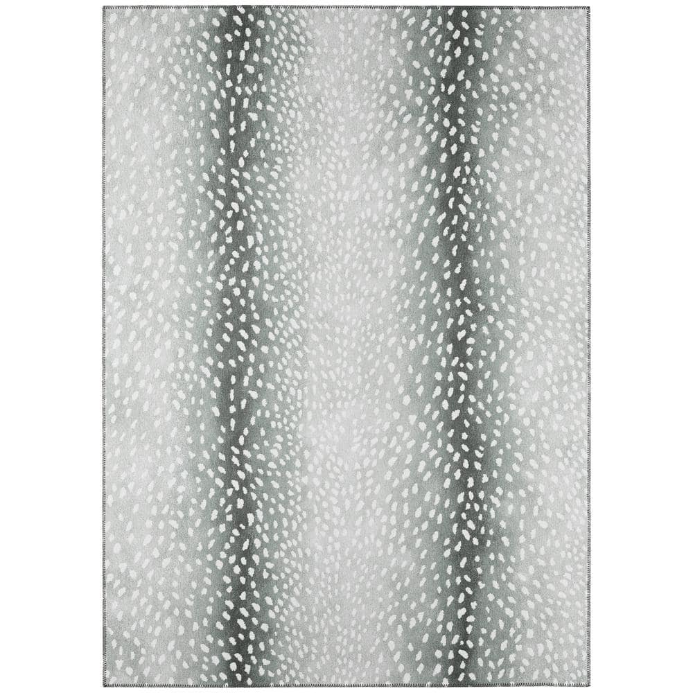 Safari Grey 10 ft. x 14 ft. Indoor/Outdoor Washable Indoor/Outdoor Washable