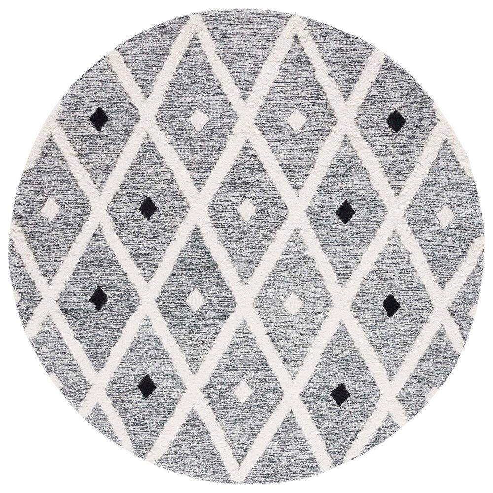 Casablanca 6 ft. x 6 ft. Black/Ivory Diamond High-Low Round Area Rug price history on PriceWatchPro
