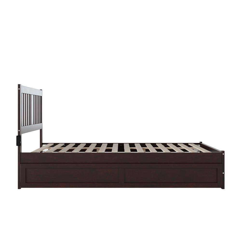Tahoe Espresso Queen Wood Platform Bed with Storage Drawer