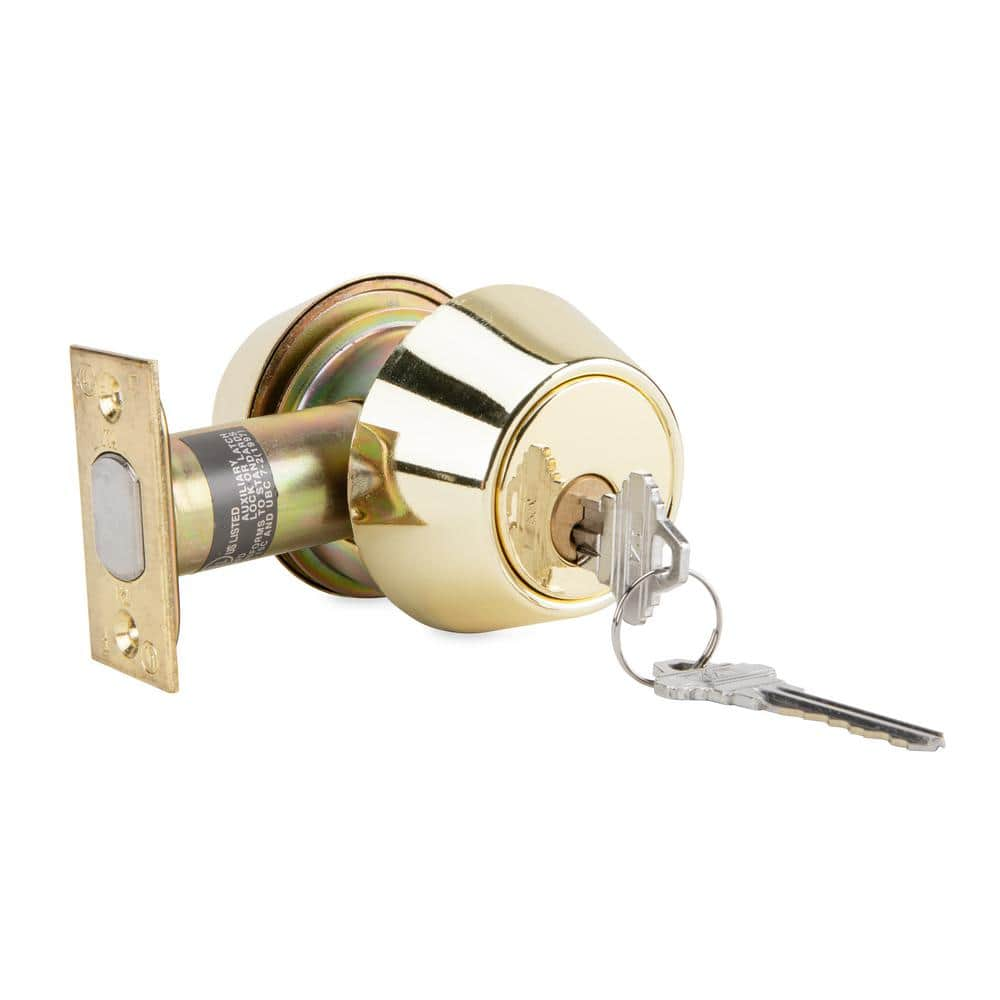 Taco 700 Series Grade 2 Bright Brass Double Cylinder Deadbolt