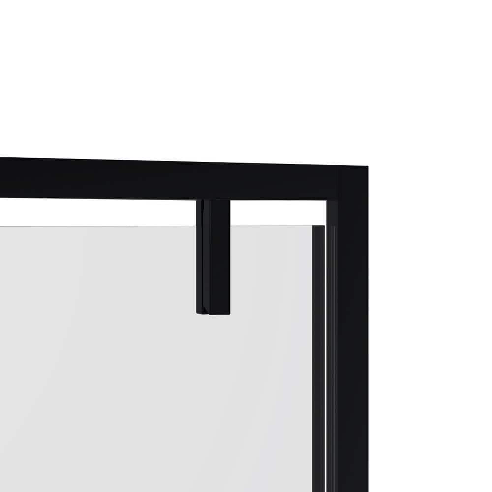 Black Framed 36'' x 77'' Tempered Glass Shower Door