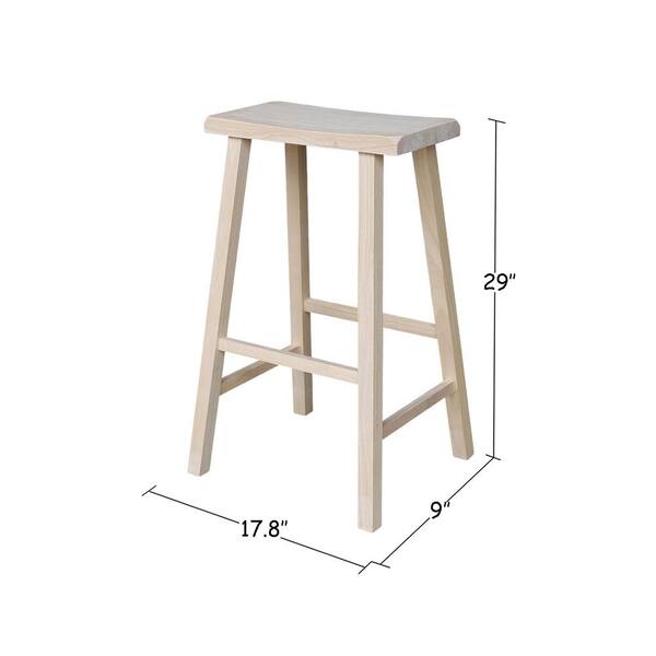 Unfinished Wood Bar Stool 1s, 24 Inch Bar Stools Home Depot