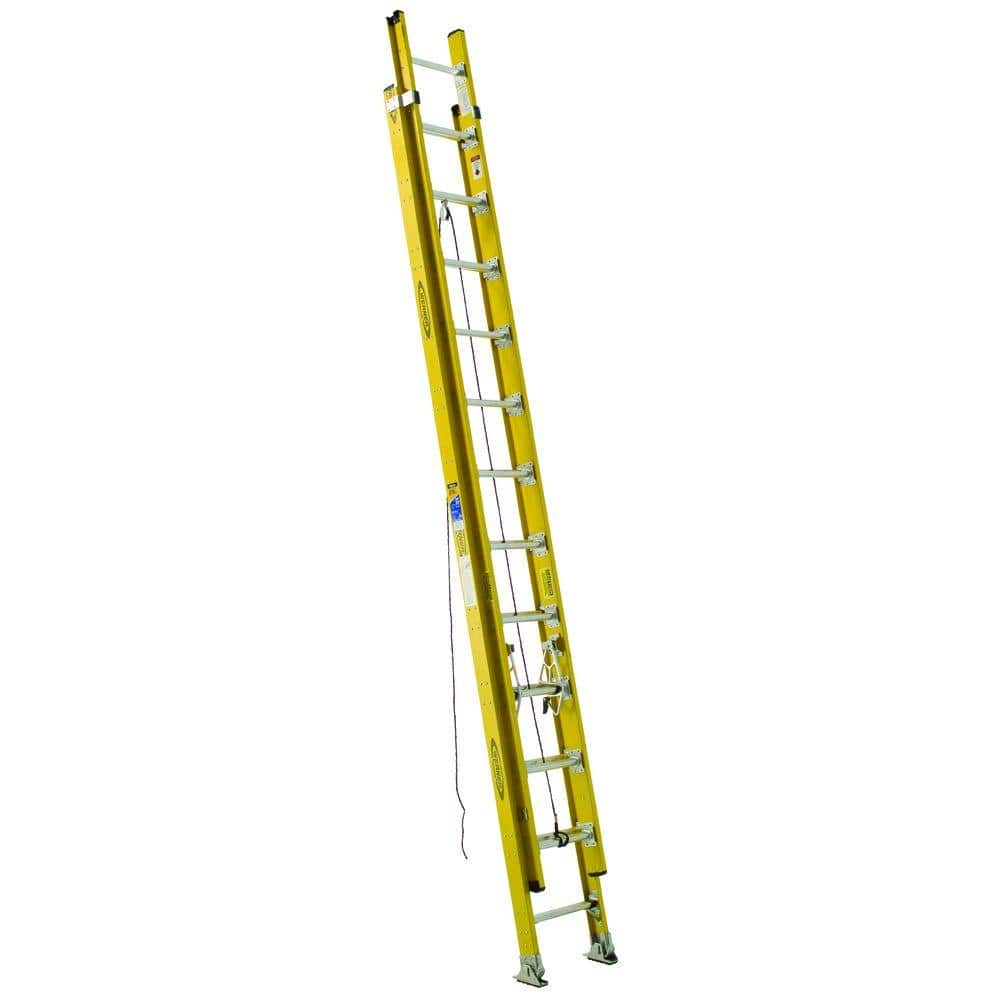 Werner 24 ft. Fiberglass D-Rung Extension Ladder with 375 lbs. Load ...