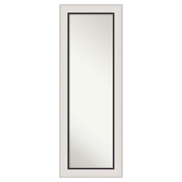 Ellie Silver Black 19.5 in. x 53.5 in. Non-Beveled Modern Rectangle Framed Full Length On the Door Mirror