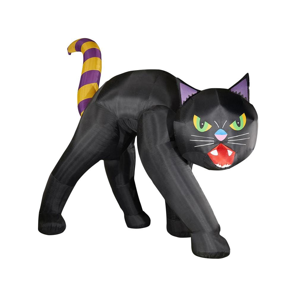 Haunted Hill Farm 20 ft. Black Cat Halloween Inflatable with Lights