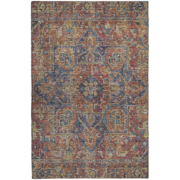 Dream Shag Premium Machine Washable Abstract ADS571 Red 5 ft. x 7 ft. 6 in. Area Rug