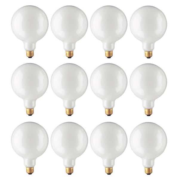 15-Watt Warm White Light G40 (E26) Medium Screw Base Dimmable White Incandescent Light Bulb, 2700K (12-Pack)