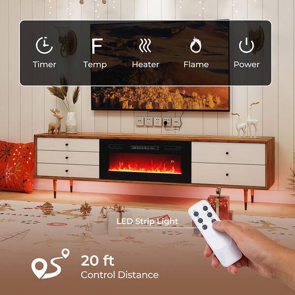 Boyel Living 36 in. Direct Vent Electric Fireplace Insert with