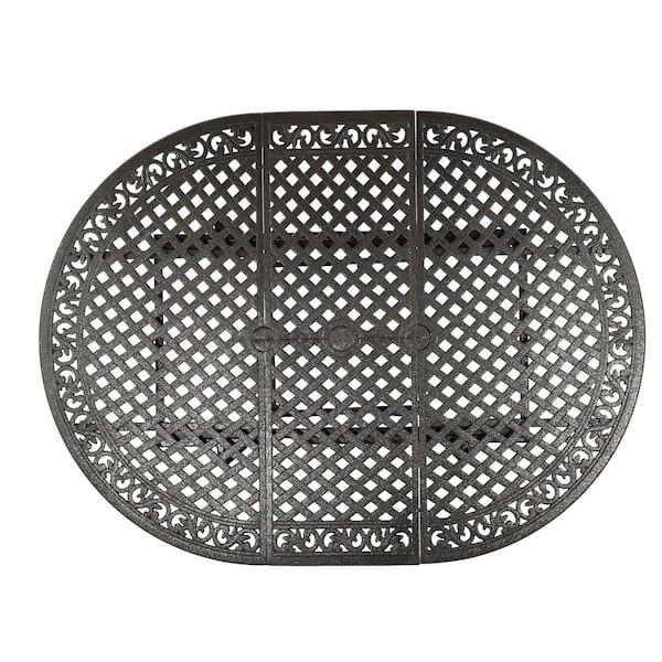 Round Aluminum Outdoor Patio Dining Table with Extension