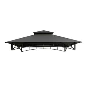 Replacement Canopy Top for Model #L-GG001PST-F 8 ft. x 5 ft. Brown Double Tiered Canopy Grill BBQ Gazebo - Gray