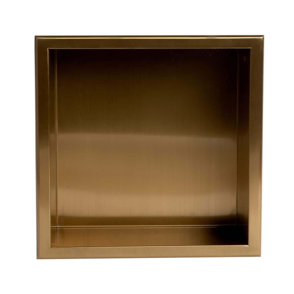 12" x 12" Brushed Gold Stainless Steel Shower Niche