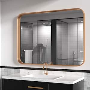 30 in. W x 40 in. H Large Rectangle Metal Framed Wall Mirrors Bathroom Mirror Vanity Mirror Accent Mirror in Gold