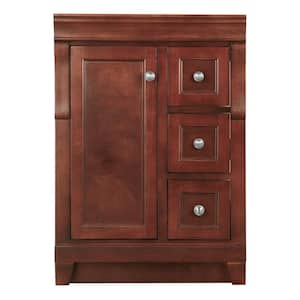 Naples 24 in. W Bath Vanity Cabinet Only in Tobacco with Right Hand Drawers