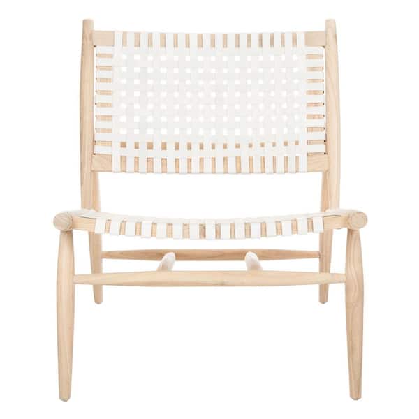 SAFAVIEH Soleil Beige/White Leather Side Chair
