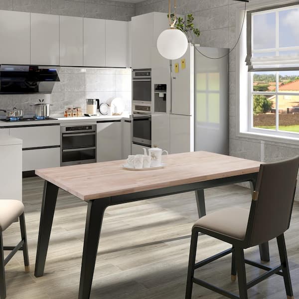 4 ft. L x 25 in. D Unfinished Birch Solid Wood Butcher Block  Countertop in with Square Edge (2-Pack)