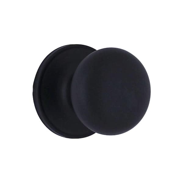 Round Matte Black Hall/Closet Door Knob