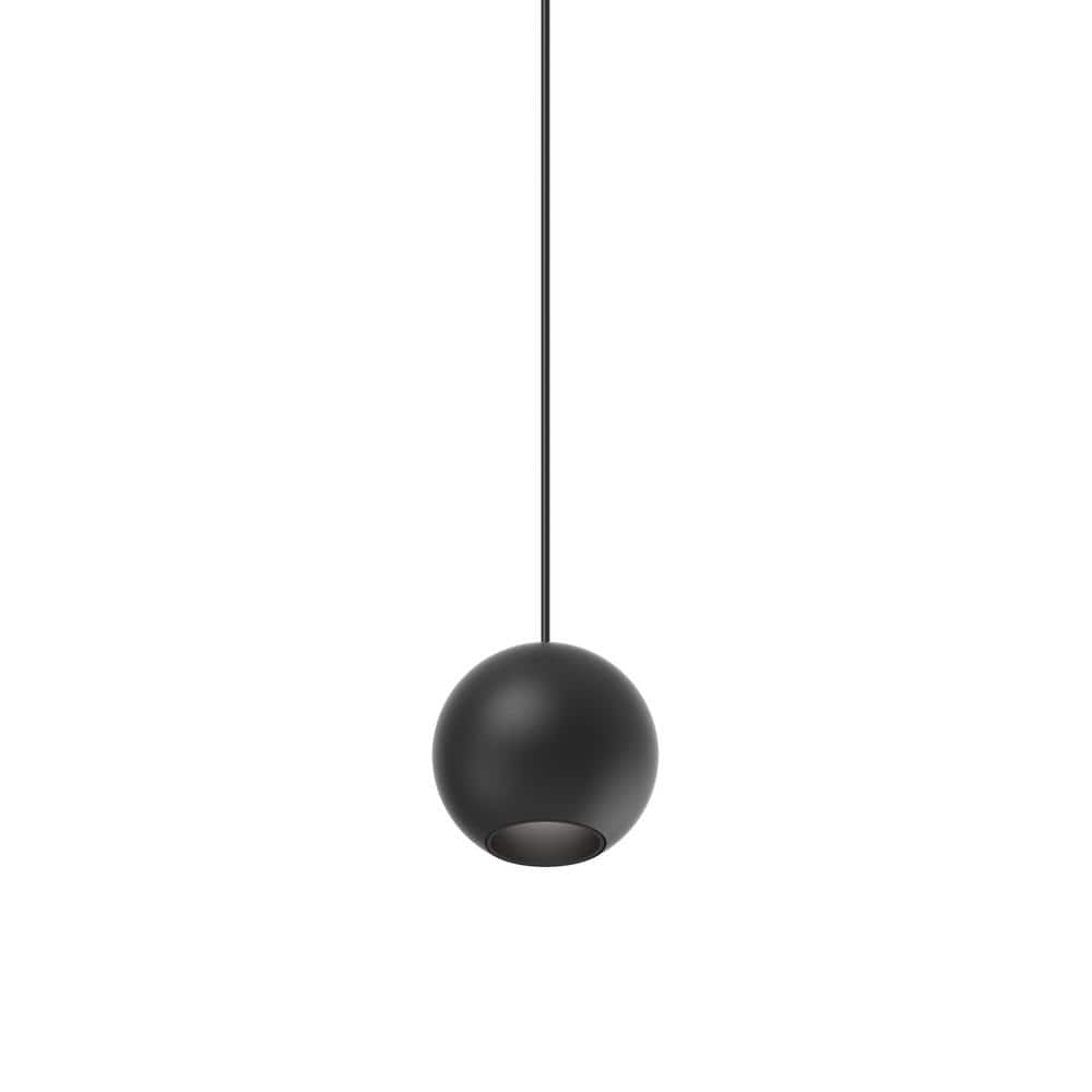 Black Glass Globe LED Pendant Light